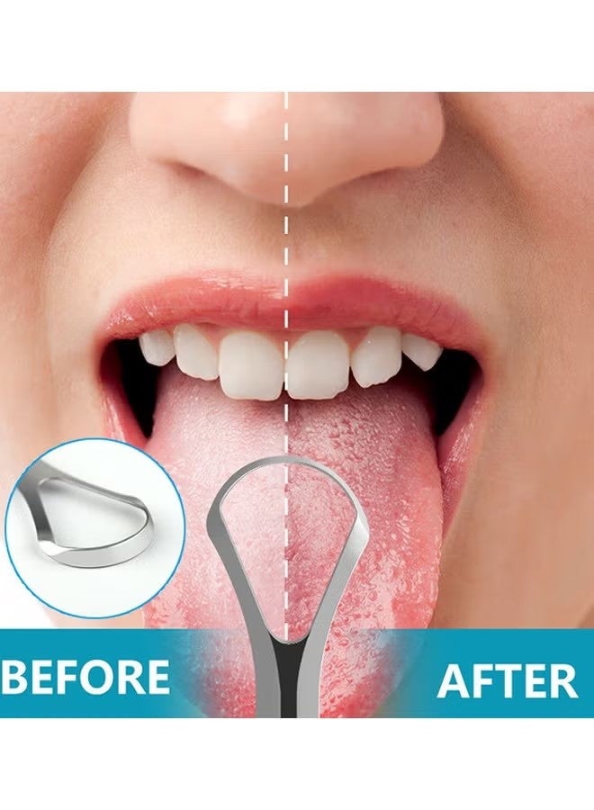 2 PCS Metal Tongue Scraper, Tongue Scrapers for Adults, Stainless Steel Tounge Scrappers, Tounge Scraper, Portable Tongue Scrappers - Image 5